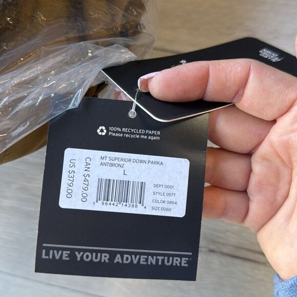 Eddie Bauer Men's Mt Superior Down Parka size Large Tan NWT in packaging - Picture 6 of 6